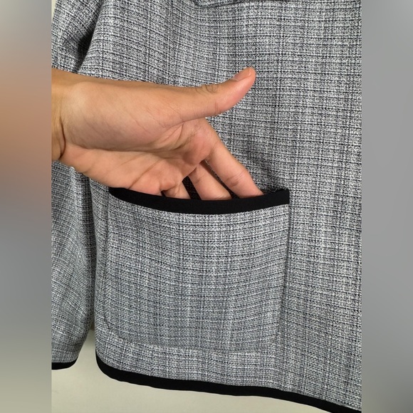 TALBOTS White & Black Westport Tweed Open Front Blazer Jacket - Women’s Size 18 - Picture 7 of 13